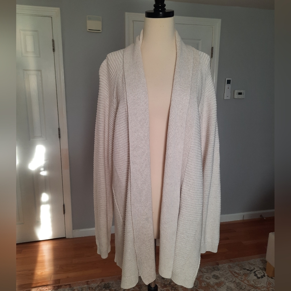 L.L.Bean open cream knit cardigan sweater
